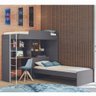 Conjunto Quarto Grafite Jatobá Guarda-roupa Módulo Office C- Cama Superior e Cama Juvenil - 7