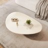 Mesa de Centro Orgânica com Pés Metálicos Champagne:off White - 2
