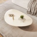 Ver imagem 2 de Mesa de Centro Orgânica com Pés Metálicos Champagne:off White