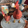 Escultura Galinha Rhode + Pintinho em Madeira Tamanho Real - 1