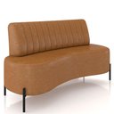 Ver imagem 1 de Sofá Chaise 2 Lugares Sala Living 135cm Pés Industrial Cayman K01 Sintético Caramelo - Lyam Decor