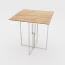 Ver imagem 1 de Mesa Industrial 70cm Branca Tampo Madeira Pinus