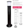 Poste Balizador Luminária Sítio Jardim 75cm Preto + Lâmpada - 4