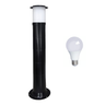 Poste Balizador Luminária Sítio Jardim 75cm Preto + Lâmpada - 1