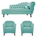 Ver imagem 6 de Kit Diva 160cm Lado Esquerdo e 02 Poltronas Julia Suede - Doce Sonho Móveis Azul Tiffany