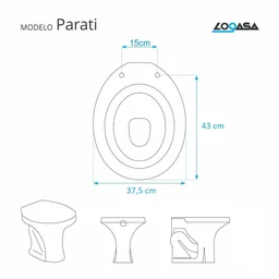 Tampa de Vaso Sanitário Almofadada Parati Branco Para Bacia Logasa - 5