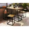 Conjunto Mesa De Jantar 4 Banquetas Baixa Preto Noce Oro Pp - 3