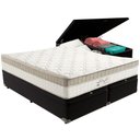 Ver imagem 1 de Cama Box Baú Preto e Colchão King Best Molas Ensacadas Queen 158x198x33 Anjos