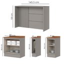 Ver imagem 3 de Bancada e Balcao Gourmet 146cm Ce818 Americana Cinza Nature Henn