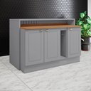 Ver imagem 2 de Bancada e Balcao Gourmet 146cm Ce818 Americana Cinza Nature Henn