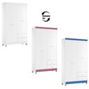 Ver imagem 6 de Quarto de Bebê 4 Portas com Gaveteiro Ternura Baby e Berço Lara Branco Brilho com Colchão Gazin