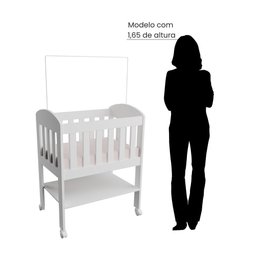 Mini Berço 100% Mdf Portátil Bebê com Colchão e Rodinha Carolina Baby - 5