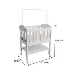 Mini Berço 100% Mdf Portátil Bebê com Colchão e Rodinha Carolina Baby - 2