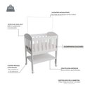 Ver imagem 4 de Mini Berço 100% Mdf Portátil Bebê com Colchão e Rodinha Carolina Baby