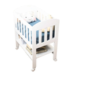 Ver imagem 3 de Mini Berço 100% Mdf Portátil Bebê com Colchão e Rodinha Carolina Baby