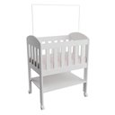 Ver imagem 6 de Mini Berço 100% Mdf Portátil Bebê com Colchão e Rodinha Carolina Baby