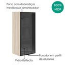 Ver imagem 4 de Armario Aereo 1 Porta Vidro MDF 40x90 cm Kali 119774 Bianco Toq Nicioli