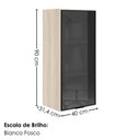 Ver imagem 3 de Armario Aereo 1 Porta Vidro MDF 40x90 cm Kali 119774 Bianco Toq Nicioli