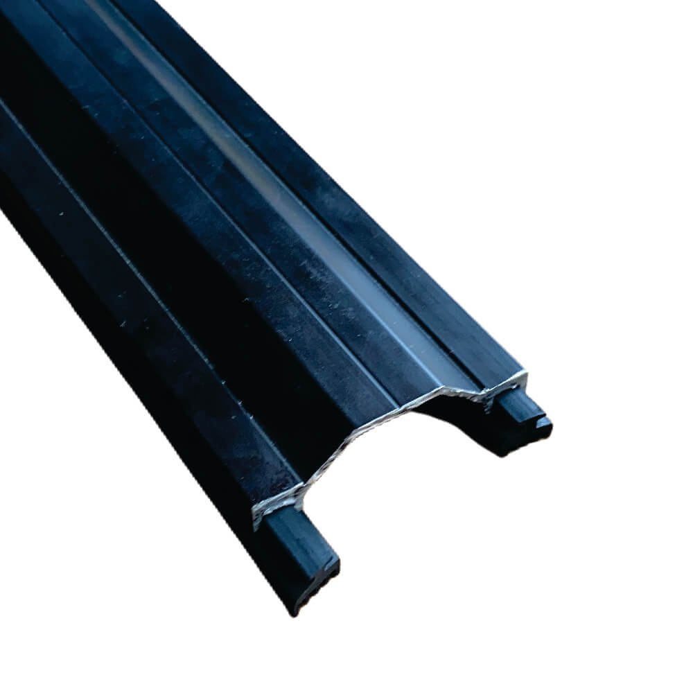 Perfil Trapezio Alumínio Preto - 3,00m + gaxeta - 1