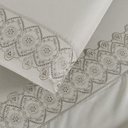 Ver imagem 3 de Conjunto de Lencol Casal King Size London Bordado Inglês 200 Fios 04 Pçs:caqui