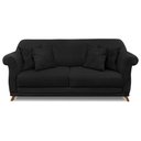 Ver imagem 3 de Sofá Living 2 Lugares 1,60m Vênus Suede Preto Pés Castanho - Pallazio