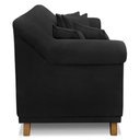 Ver imagem 4 de Sofá Living 2 Lugares 1,60m Vênus Suede Preto Pés Castanho - Pallazio