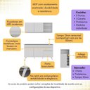 Ver imagem 2 de Armário de Cozinha Compacta com Mesa Gourmet Veneza Multimóveis Mp2201 Branco