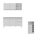 Ver imagem 6 de Armário de Cozinha Compacta com Mesa Gourmet Veneza Multimóveis Mp2201 Branco