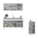 Ver imagem 4 de Armário de Cozinha Compacta com Mesa Gourmet Veneza Multimóveis Mp2201 Branco