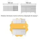 Ver imagem 5 de Armário de Cozinha Compacta com Mesa Gourmet Veneza Multimóveis Mp2201 Branco