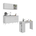 Ver imagem 1 de Armário de Cozinha Compacta com Mesa Gourmet Veneza Multimóveis Mp2201 Branco