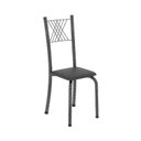 Ver imagem 6 de Conjunto de Mesa Tubular 062 100x60cm Tampo em MDF com 4 Cadeiras Sara Prata/Preto Liso/Martelado