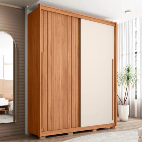 Guarda Roupa Casal 179cm com 2 Portas Sabin Freijó/off C01 - Mpozenato
