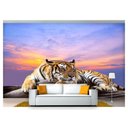 Ver imagem 1 de Papel De Parede Animais Tigre Por Do Sol 3D Anm119