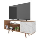 Ver imagem 1 de Rack TV 42" Retrô com 1 Porta Multimóveis CR45205 Amêndoa/Mármore Branco