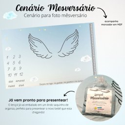Lençol Cenário para Foto Mêsversário Anjinho Minhaestrelinha Minha Estrelinha Lençol Mesversario, Ce - 7