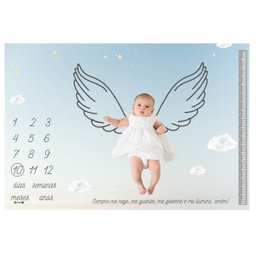 Lençol Cenário para Foto Mêsversário Anjinho Minhaestrelinha Minha Estrelinha Lençol Mesversario, Ce - 1
