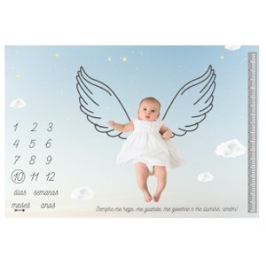 Lençol Cenário para Foto Mêsversário Anjinho Minhaestrelinha Minha Estrelinha Lençol Mesversario, Ce