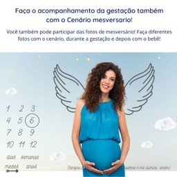 Lençol Cenário para Foto Mêsversário Anjinho Minhaestrelinha Minha Estrelinha Lençol Mesversario, Ce - 4