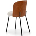 Ver imagem 7 de Kit 4 Cadeiras Sala de Jantar Estofada Gavi L02 Couríssimo Camel Linho Cru - Lyam Decor