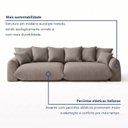 Ver imagem 4 de Sofá Cama Modular Orgânico Retrátil 4 Lugares Base Madeira Maciça 290cm Marrocos
