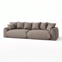 Ver imagem 2 de Sofá Cama Modular Orgânico Retrátil 4 Lugares Base Madeira Maciça 290cm Marrocos