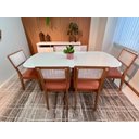 Ver imagem 5 de Conjunto Mesa com 6 Cadeiras de Jantar Encosto Tela 100% Mdf Off White Veronese Dalla Costa