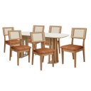 Ver imagem 6 de Conjunto Mesa com 6 Cadeiras de Jantar Encosto Tela 100% Mdf Off White Veronese Dalla Costa