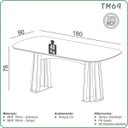 Ver imagem 2 de Conjunto Mesa com 6 Cadeiras de Jantar Encosto Tela 100% Mdf Off White Veronese Dalla Costa