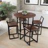 Conjunto Mesa Redonda 4 Cadeiras Pequena Imbuia Industrial Black - 1