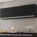 Ver imagem 2 de Armário Aéreo Cozinha Andréia 4 Portas 150 Cm Preto Ajl Móveis