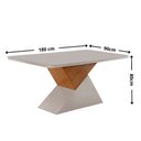 Ver imagem 4 de Mesa de Jantar Aster 180 cm Tampo MDF Vidro Canto Copo com 6 Cadeiras Yasmin