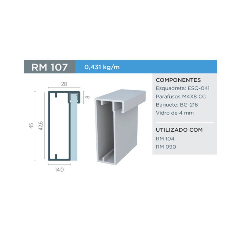 PERFIL RM 107 COM 3 METROS INOX ESCURO | MadeiraMadeira