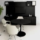 Ver imagem 3 de Mesa de Reunião Redonda 110cm com Plug Tomada F5 Office Cor:preto